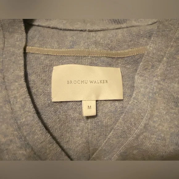 Brochu Walker V-Neck Sweater in Gray and White - Picture 5 of 5